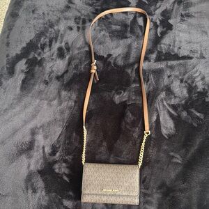 MICHAEL Michael Kors Beige Crossbody Bag with Leather Trim